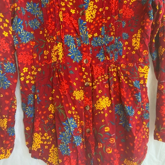 Anthropologie Maeve Floral Pintuck Boho Blouse Size Small - Picture 15 of 15